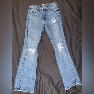 MOTHER women’s (size 28) Light Blue Distressed Flare Jeans